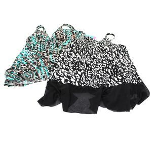 Swim Solutions LOT 2 Tankini Swimsuit Tops Size 10 Black Brown Bust Support NEW